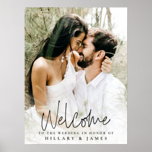 Elegante kalligrafie bruiloft welkom teken Poster