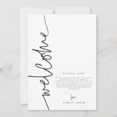 Elegante kalligrafie | Bruiloft Welkomsttas kaart (Voorkant)