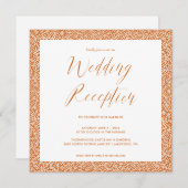 Elegante kalligrafie bruiloftsreceptie verbrande o kaart (Voorkant / Achterkant)