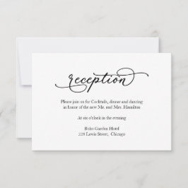 Elegante kalligrafie bruiloftsreceptiekaart RSVP kaartje