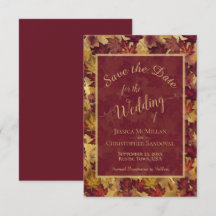 Elegante kalligrafie Burgundy & Gouden Bladeren Br