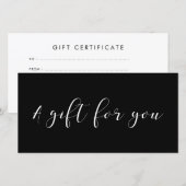 Elegante kalligrafie cadeaubon (Voorkant / Achterkant)