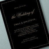 Elegante kalligrafie Champagne Goud Zwart Bruiloft Kaart