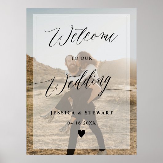 Elegante kalligrafie chic script bruiloft welkom poster (Voorkant)