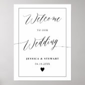 Elegante kalligrafie chic script bruiloft welkom poster (Voorkant)