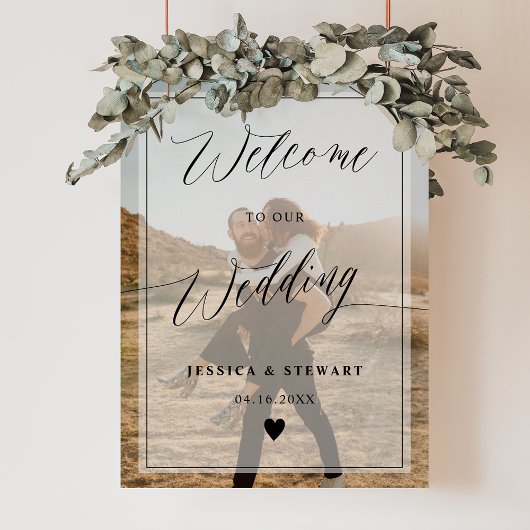 Elegante kalligrafie chic script bruiloft welkom poster