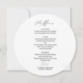 Elegante kalligrafie cirkel bruiloft menu Kaart (Voorkant)