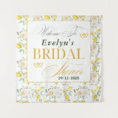 Elegante kalligrafie citroenen patroon bruidsdouch wandkleed (Voorkant)