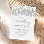 Elegante kalligrafie Classic Floral Lila Lavendel Kaart