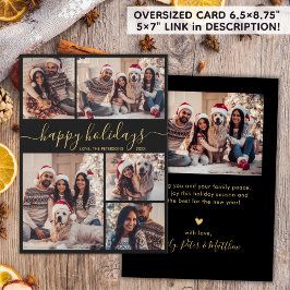 Elegante kalligrafie collage Kerstmis gelukkig Feestdagenkaart