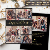 Elegante kalligrafie collage Kerstmis gelukkig Feestdagenkaart