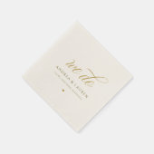 Elegante kalligrafie crème gouden bruiloft servet (Hoek)