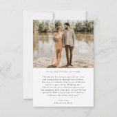 Elegante kalligrafie Custom 2 foto bruiloft Bedankkaart (Achterkant)