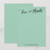 Elegante kalligrafie dank u lichtgroen bedankkaart (Voorkant / Achterkant)