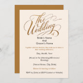 Elegante kalligrafie "De bruiloft van uitnodiging" Kaart (Voorkant / Achterkant)