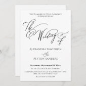 Elegante kalligrafie "De bruiloft van" Zwart & Wit Kaart (Voorkant / Achterkant)