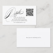 Elegante Kalligrafie Details QR Code Behuizing Kaa Visitekaartje (Voorkant / Achterkant)
