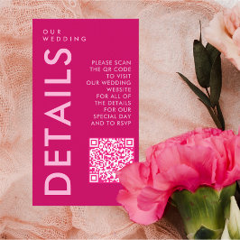 Elegante kalligrafie details QR-code Informatiekaartje