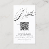 Elegante kalligrafie details QR-code Visitekaartje (Voorkant)