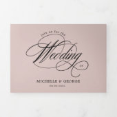 Elegante kalligrafie drievoudige bruiloft uitnodig drieluik uitnodiging (Cover)