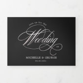 Elegante kalligrafie drievoudige bruiloft uitnodig drieluik uitnodiging (Cover)