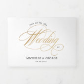 Elegante kalligrafie drievoudige bruiloft uitnodig drieluik uitnodiging (Cover)