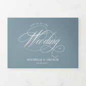 Elegante kalligrafie drievoudige bruiloft uitnodig drieluik uitnodiging (Cover)