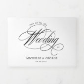 Elegante kalligrafie drievoudige bruiloft uitnodig drieluik uitnodiging (Cover)