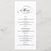 Elegante kalligrafie dubbelzijdig bruiloft menu (Voorkant)