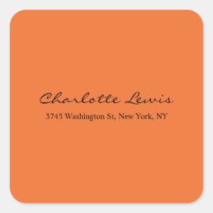 Elegante kalligrafie Duidelijke Oranje leesbare te Vierkante Sticker