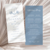 Elegante kalligrafie Dusty Blue Crest-programma