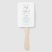 Elegante kalligrafie Dusty Blue Wedding Program Handwaaier (Voorkant)
