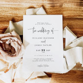 Elegante kalligrafie Eenvoudig De bruiloft van Kaart