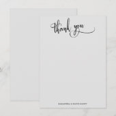 Elegante kalligrafie Eenvoudig lichtgrijs dank u Bedankkaart (Voorkant / Achterkant)