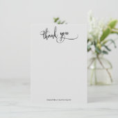 Elegante kalligrafie Eenvoudig lichtgrijs dank u Bedankkaart (Staand voorkant)