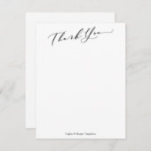 Elegante kalligrafie Eenvoudig Wit Dank U Wel Bedankkaart (Voorkant / Achterkant)