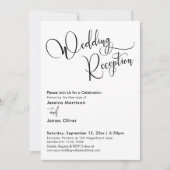 Elegante kalligrafie Eenvoudige huwelijksreceptie Kaart (Voorkant)