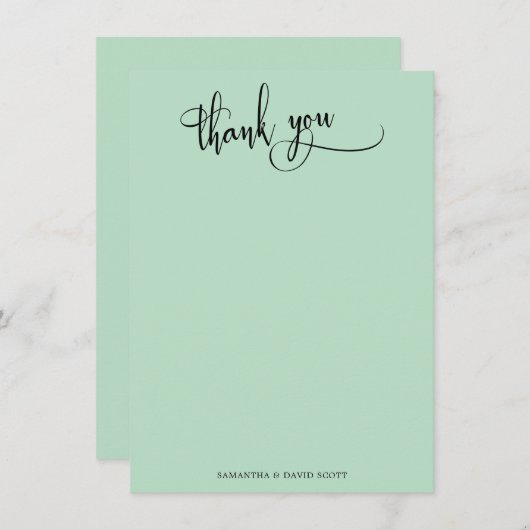 Elegante kalligrafie Eenvoudige ijsmunt Dank u Bedankkaart (Voorkant / Achterkant)