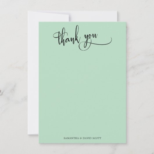 Elegante kalligrafie Eenvoudige ijsmunt Dank u Bedankkaart (Voorkant)