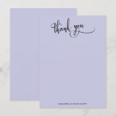 Elegante kalligrafie eenvoudige lavendel dank u bedankkaart (Voorkant / Achterkant)
