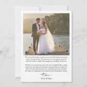 Elegante kalligrafie Eenvoudige moderne 2 trouwfot Bedankkaart (Achterkant)