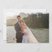 Elegante kalligrafie Eenvoudige moderne 2x trouwfo Bedankkaart (Achterkant)