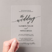 Elegante kalligrafie eenvoudige moderne minimale b acryl uitnodigingen (Insitu (Draagbaar))