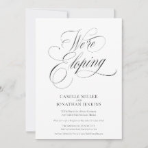 Elegante kalligrafie Elopement Ontvangst Foto
