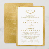 ELEGANTE KALLIGRAFIE EN LIJST GOLDEN CHIQUE BRUILO KAART (Voorkant / Achterkant)