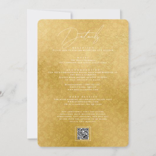 ELEGANTE KALLIGRAFIE EN LIJST GOLDEN CHIQUE BRUILO KAART (Achterkant)