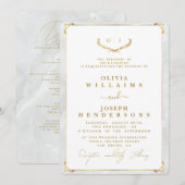 ELEGANTE KALLIGRAFIE EN LIJST GOLDEN CHIQUE BRUILO KAART (Voorkant / Achterkant)