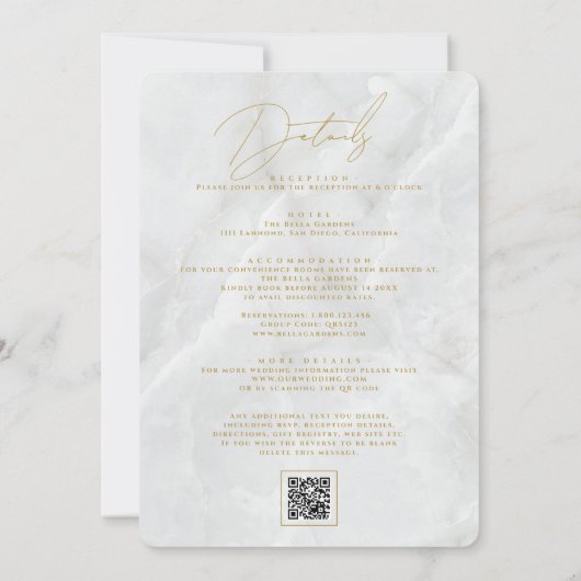 ELEGANTE KALLIGRAFIE EN LIJST GOLDEN CHIQUE BRUILO KAART (Achterkant)