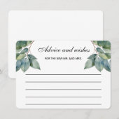 Elegante kalligrafie eucalyptus waterverf greens informatiekaartje (Voorkant / Achterkant)