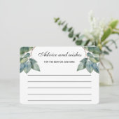 Elegante kalligrafie eucalyptus waterverf greens informatiekaartje (Staand voorkant)